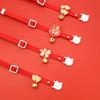 Besticktes rotes Haustierhalsband Chinesisches Neujahr Verstellbares Katzenhalsband mit Glocke Jahr des
