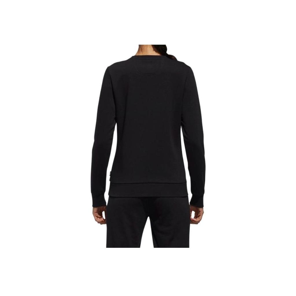 adidas Neo Logo Print Sports Crew Neck Sweatshirt Women Sweatshirt Black DM4129