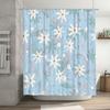 Blue Flower Pattern Waterproof Shower Curtain Modern Home Decor Bathroom Accessories for Wet Areas Easy Installation and Durable