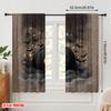 2pcs,2D plane printing Print Curtains Halloween Pumpkin Polyester Easy Install (without rod) Outdoor Decorations Use for Living