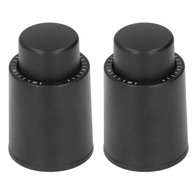 2Pcs Wine Bottle Stopper Vacuum Pressing Type Keep Freshness Durable Reusable Leakproof Safe Date Recording Wine Cork