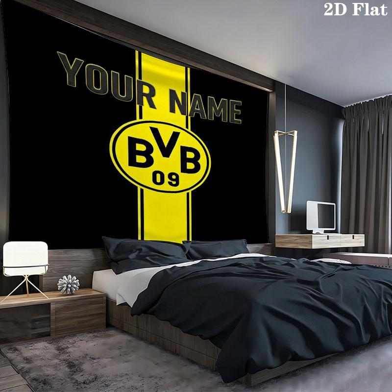Borussia Custom Name Wall Tapestry Aesthetic Wall Hanging Printed Fabric Blanket Decorative Tapestries for Bedroom Living Room Home Decor