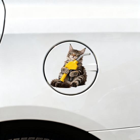 Car Stickers Waterproof Scratch Cover Cute Cat Shape Car Decals for Fuel Tanks Body Parts Electric Vehicles Peelable No Residue Sunproof Car Sticker