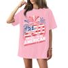Women's Fashionable Casual Short-Sleeve Neck Printed T-Shirt for the 254th Anniversary of the Founding of the United States
