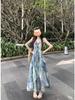 Seaside Resort Style Flutter Sleeve Camisole Dress - Women's Summer 2026 Waist-Cinched Irregular Fairy Dress