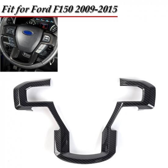 Carbon Fiber Center Console Steering Wheel Trim Cover Frame For Ford F150 2015+