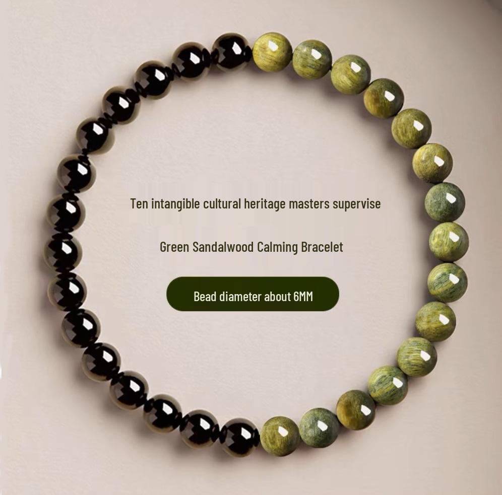 Premium Green Sandalwood & Wenge Bracelet for Men & Women - High Density, Collection Grade