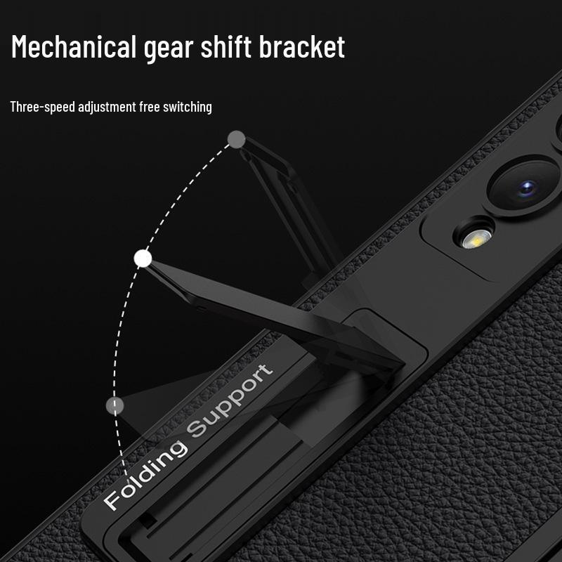 Samsung Fold4 Leather Stand Case - Creative, Foldable, Drop-proof Design