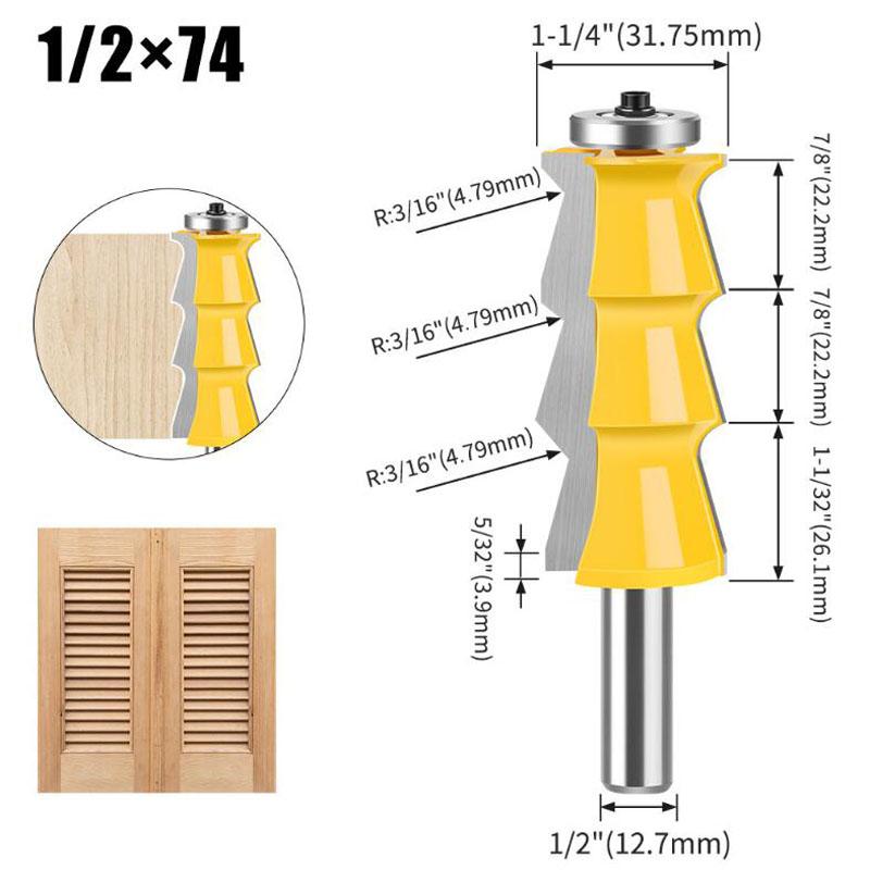 

Фреза для подлокотника, фреза для гравировки, фрезерная головка для деревообработки, деревообрабатывающие инструменты 8 мм, 12 мм, хвостовик 1/2 дюйма 1/2inch shank жёлтый