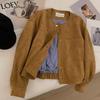 Kurzer Damen-Fleecemantel aus Hirschleder im koreanischen Stil, modische kleine Jacke, vielseitiges Oberteil für den Herbst