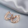 New Trend  Rose Gold Earring For Women Unusual Hollow Flower Metal Geometric Drop Earrings Fashion Daily Jewelry