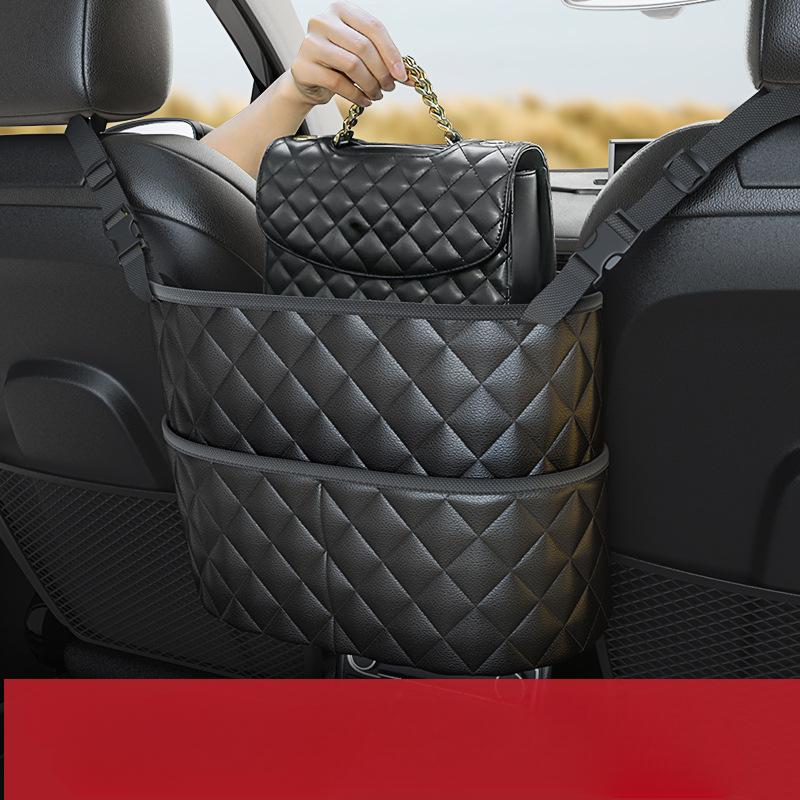 1Pc Car Seat Storage Mesh Pocket Car Multi-functional Bag Pocket Storage Storage Hanging Bag Car Supplies Diamond Model