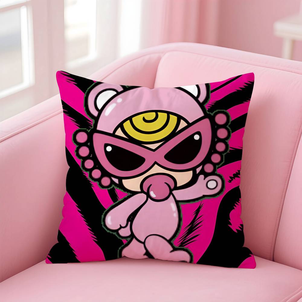 Luxury Japan Fashion H-Hysteric M-Mini Pillow Case Anti-Dustmite Pillowcase Invisible Zipper Silky Short Plush Sofa Cushion Cove