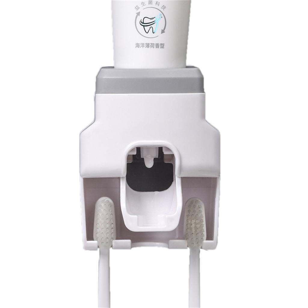 Automatický dávkovač zubní pasty s držákem na zubní kartáčky, nástěnný pro koupelnu, pro dospělé