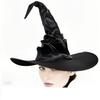 Halloween Costume Curved Hook Witch Hat With Curled Brim For Party Up Dress