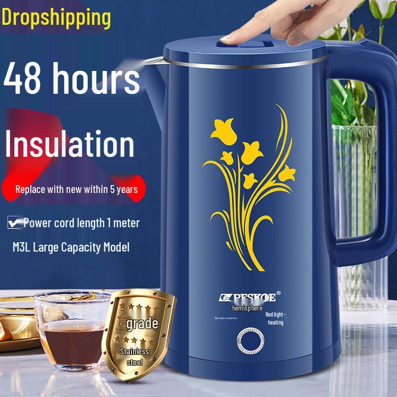 Positive Hemisphere Stainless Steel Electric Kettle: Auto-Off, Thermal Insulation, Household Electric Water Boiler