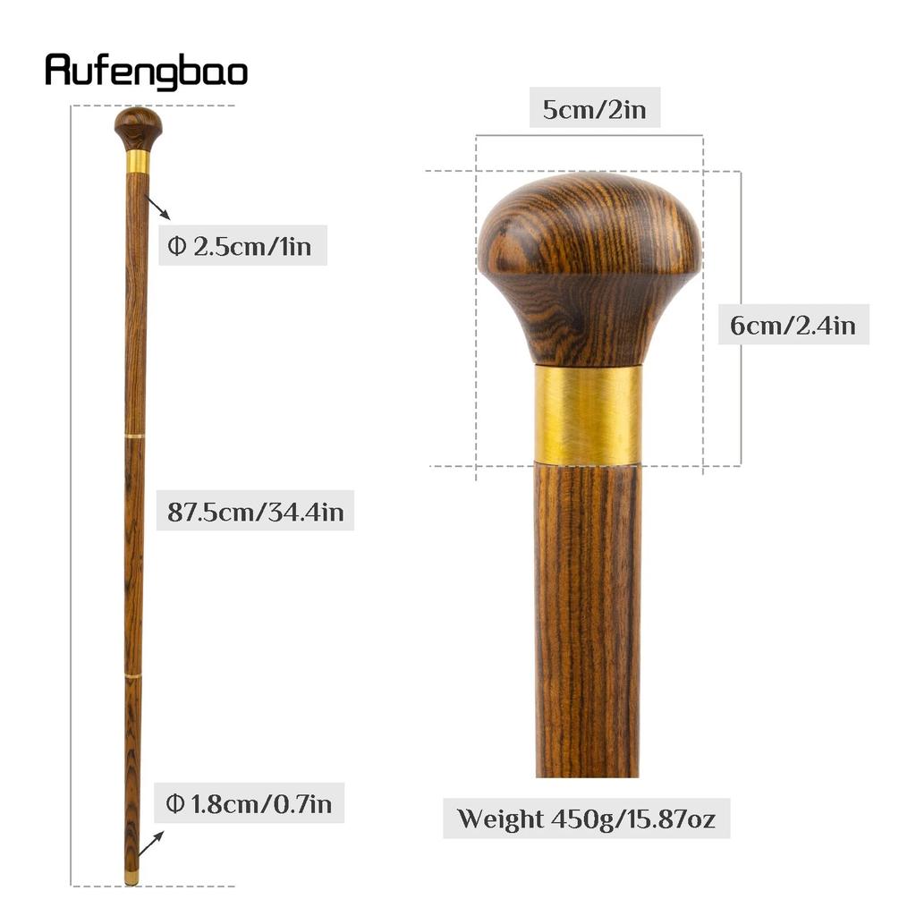 Gelber Sandelholz-Holz-Mode-Spazierstock Dekorativer Cosplay-Party-Holz-Spazierstock Halloween-Keule Zauberstab Crosier 87cm