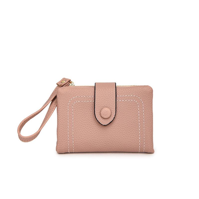 New textured short wallet large capacity fashionable folding small wallet multi-card card bag