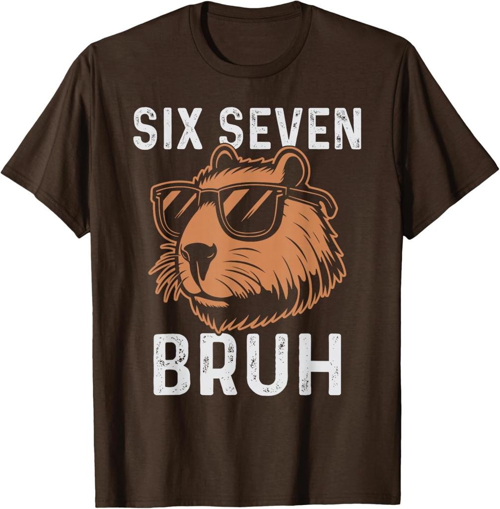 Six Seven Bruh Capybara Birthday 67 Meme Design Unisex T-Shirt