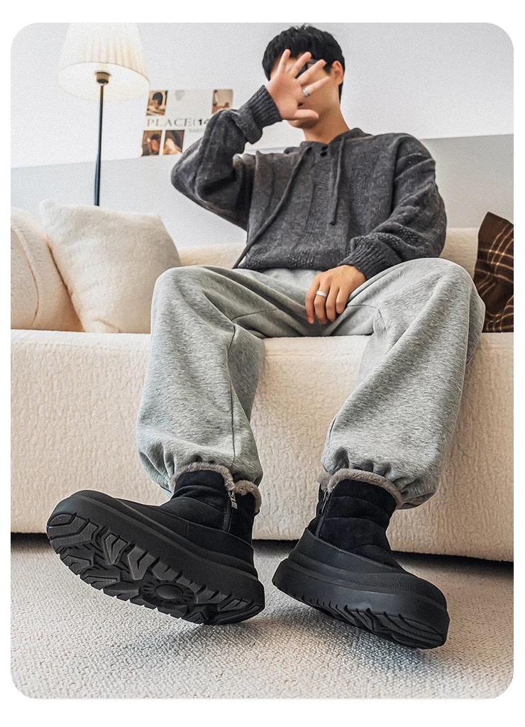 2025 Men's Plus Velvet Thick Cold Protection Slip-on Outdoor Snow Boots