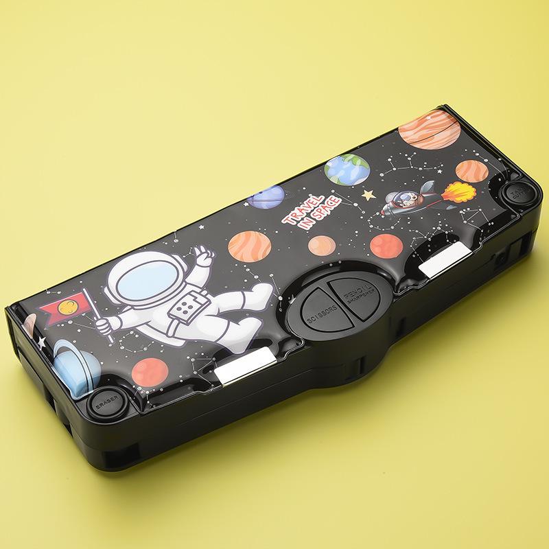 Multifunctional Large Capacity Double Layer Children's Pencil Case for Boys and Girls - Cute Plastic Box