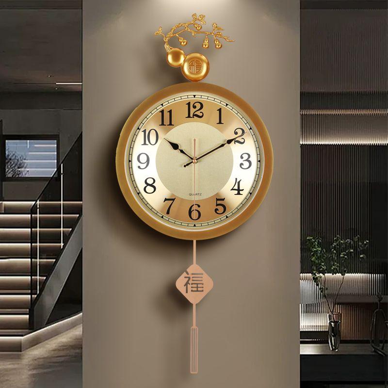 

Китайский настольный настенные часы в стиле легкой роскоши для гостиной, домашний модный новый настенный декор для семьи, атмосферные часы