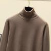 Rollkragen Pullover Wolle Frauen Pullover Herbst Winter 2023 Unten Gestrickte Pullover Jumper Langarm Lässige Strickwaren Tops 28712