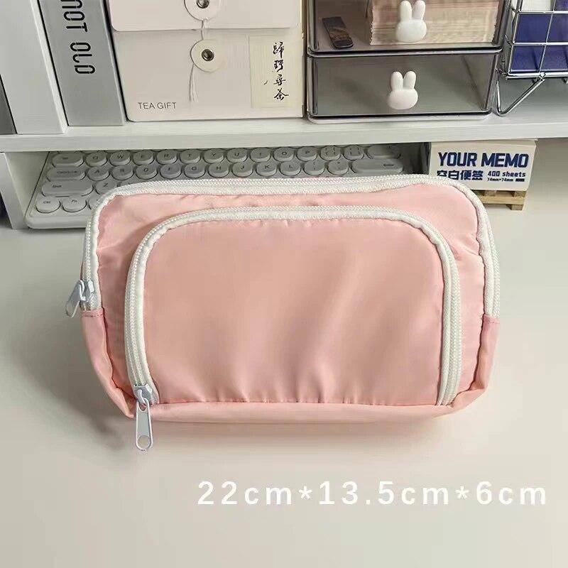 Girl Large Capacity Aesthetic Pencil Bag School Cases Cute Stationery Holder Bag Zipper Pencil Pouch Student School Supplies