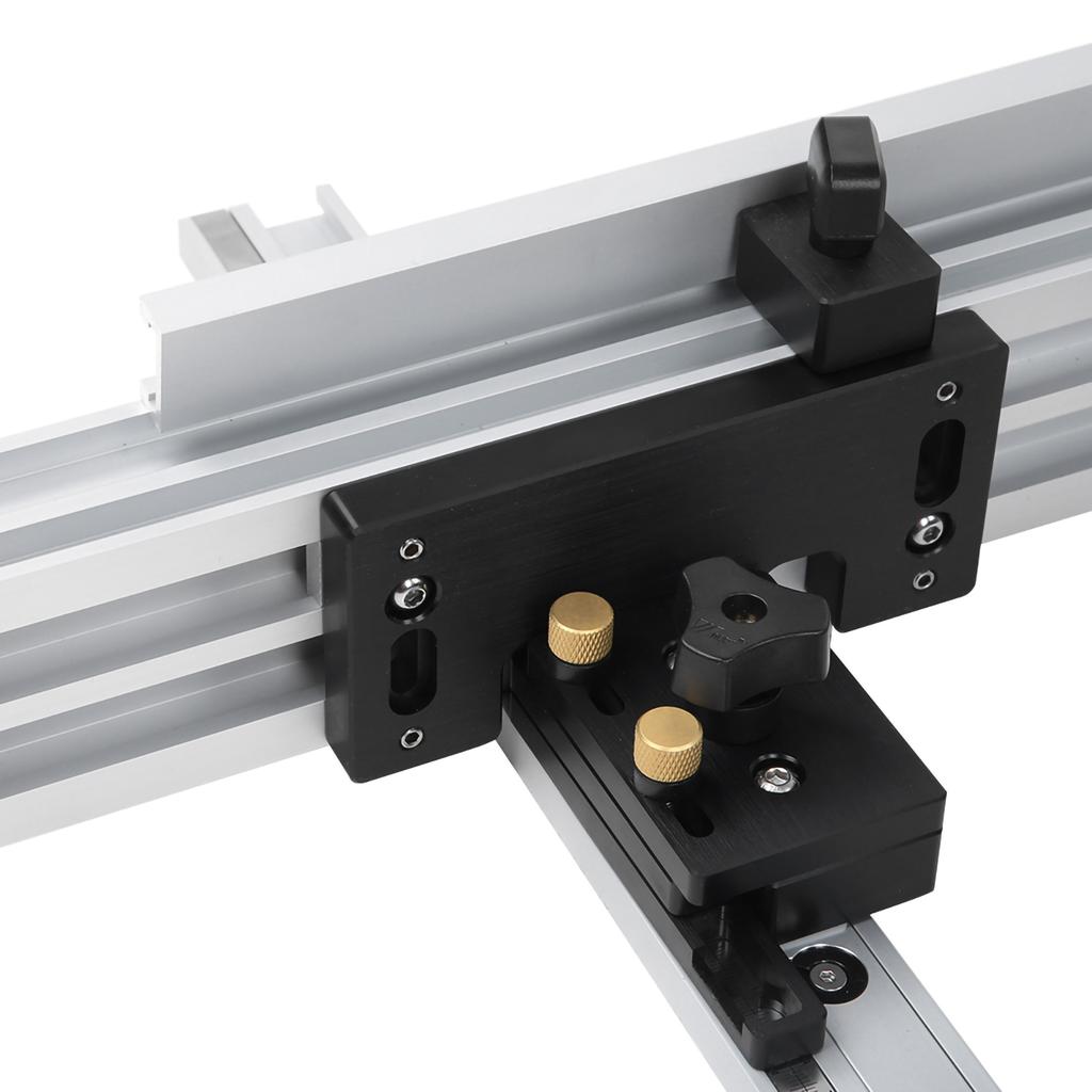 Table Saw Fence Set Black Silver Aluminum Alloy with Fine Adjustment Knob 800mm/1000mm
