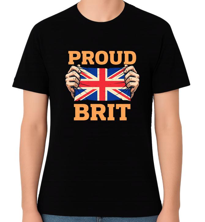 Proud Brit Union Jack Graphic Unisex T-Shirt Great Britain UK British Pride Tee M