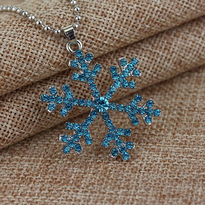 Snowflake Necklace Pendant With Crystals For Girls And Gift Kids