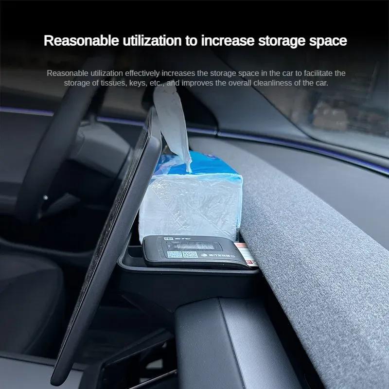 Center Console Organizer For Tesla Model Y Juniper Model 3 Dashboard Behind Screen Storage Box Sunglasses Holder Car Accessories