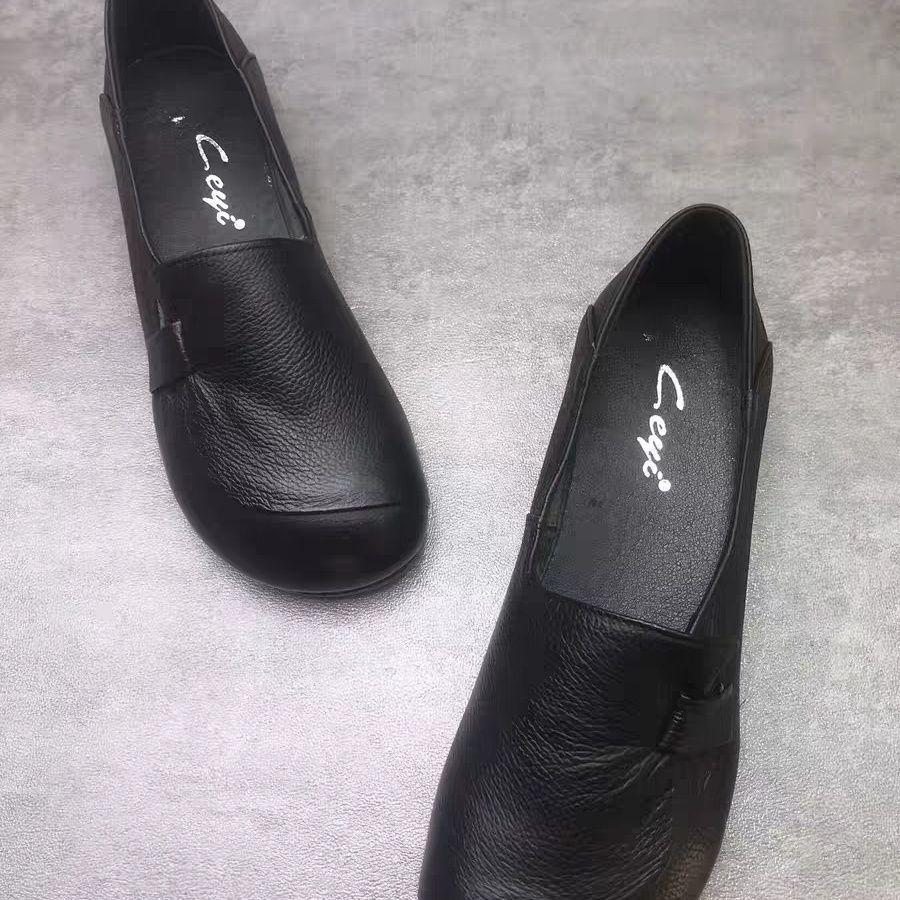 Flat shoes 2025 women's single shoes soft sole soft leather comfortable flat shoes women's shoes