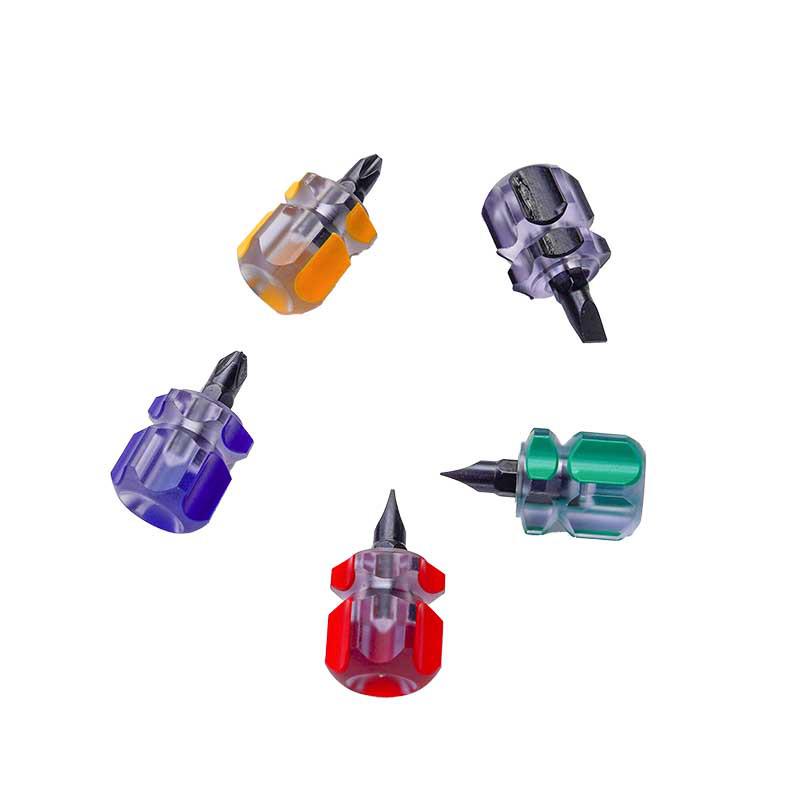 Mini Transparent Handle Screwdriver with Turnip Head - Phillips, Slotted, Torx