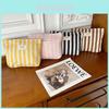 Stylish Striped Cosmetic Bag For Women Street Fashion Large Capacity Portable Simple Handheld Makeup Bag