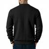 Herren Zopfmuster V-Ausschnitt Cardigan Pullover, Knopfleiste vorne, Zwei aufgesetzte Taschen, Gerippte Bündchen & Saum, Weicher Strick Lässiges Layering Top