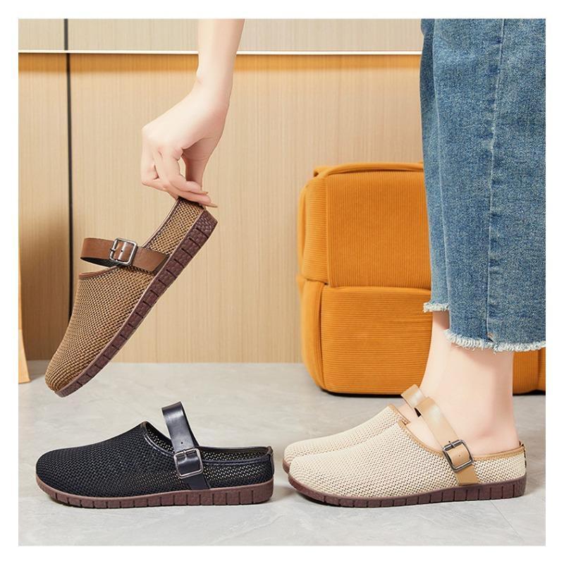 Fashion Women's New Multifunctional Retro Soft Soled Sandals Ins Women's Outdoor Slippers Casual Mesh Bread Head Half Drag Summer Daily