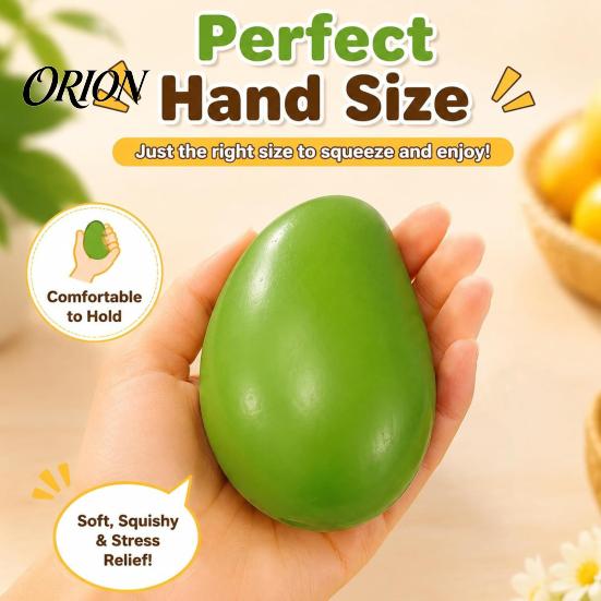Stress Relief Toy Crunchy Mango Squeeze Ball, Color Changing Fidget with Crisp High-elastic Sound, High Elastic Decompression for Anxiety Relief,