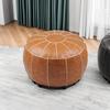 Decorative Pouf Foot Stool Round Unstuffed Leather Ottoman Cushion Storage seat or for Resting Your Feet on, Floor Chair Foot Living Room Bedroom