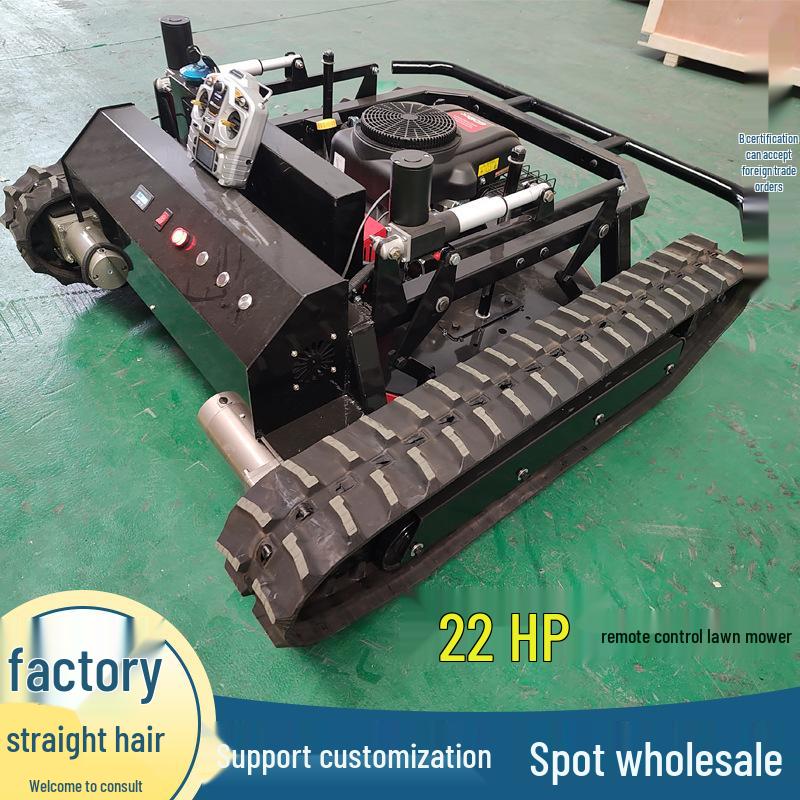 High-Power Remote Control Crawler Lawnmower for Italy - Gasoline Ditch Bank Weeding Machine