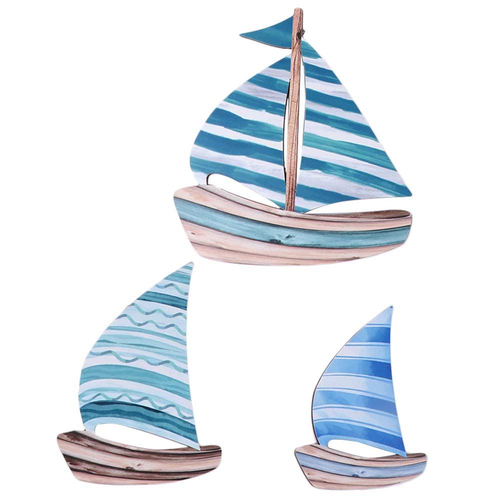 Hawaiian Style Sailboat Hanging Sign Ocean Theme Ocean Sailboat Decor  For Summer Home Room