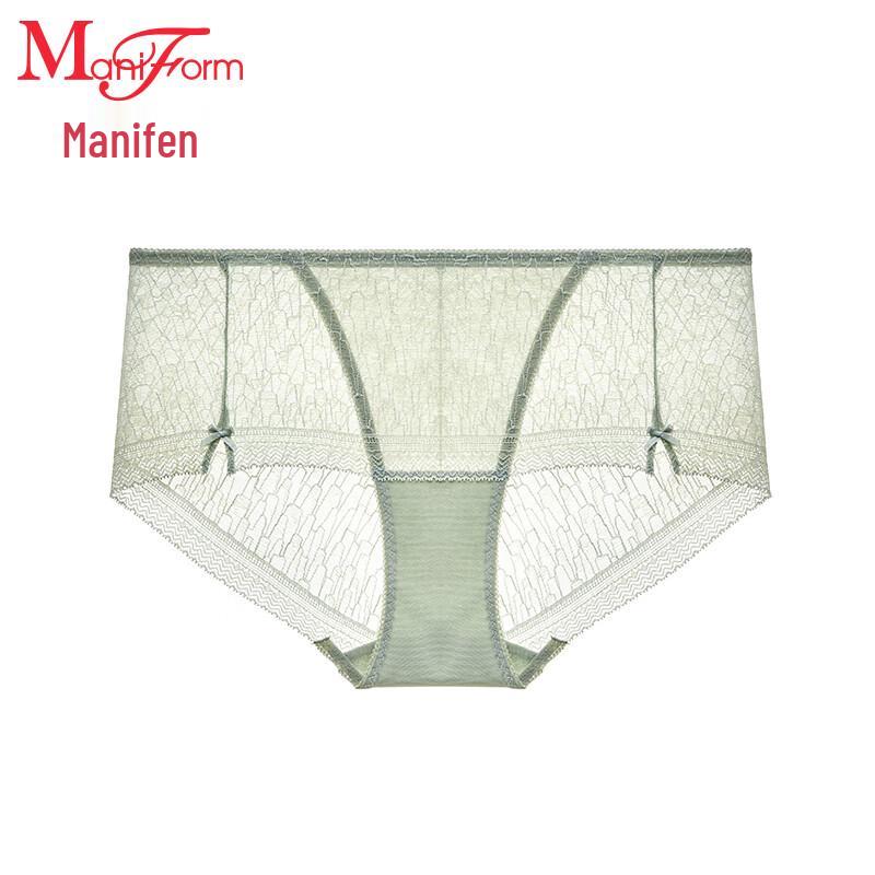 Maniform Women's Seamless Lace Mid-Waist Panties