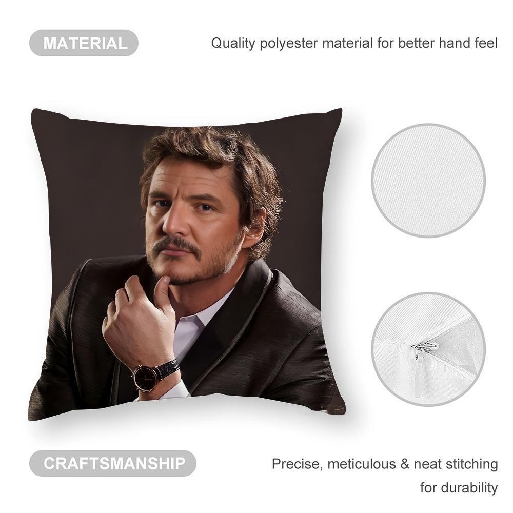 New P-Pedro Pascal Pillow Case 3D Print Polyester Fiber 40*40 cm Home Sofa Throw Pillow Cover Decoration Festival Gift