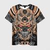 Newest Demon Samurai Mask Sakura 3D Print T shirts For Men/Women Crew Neck Short sleeve Top Fashion Oversized Punk Style T shirt