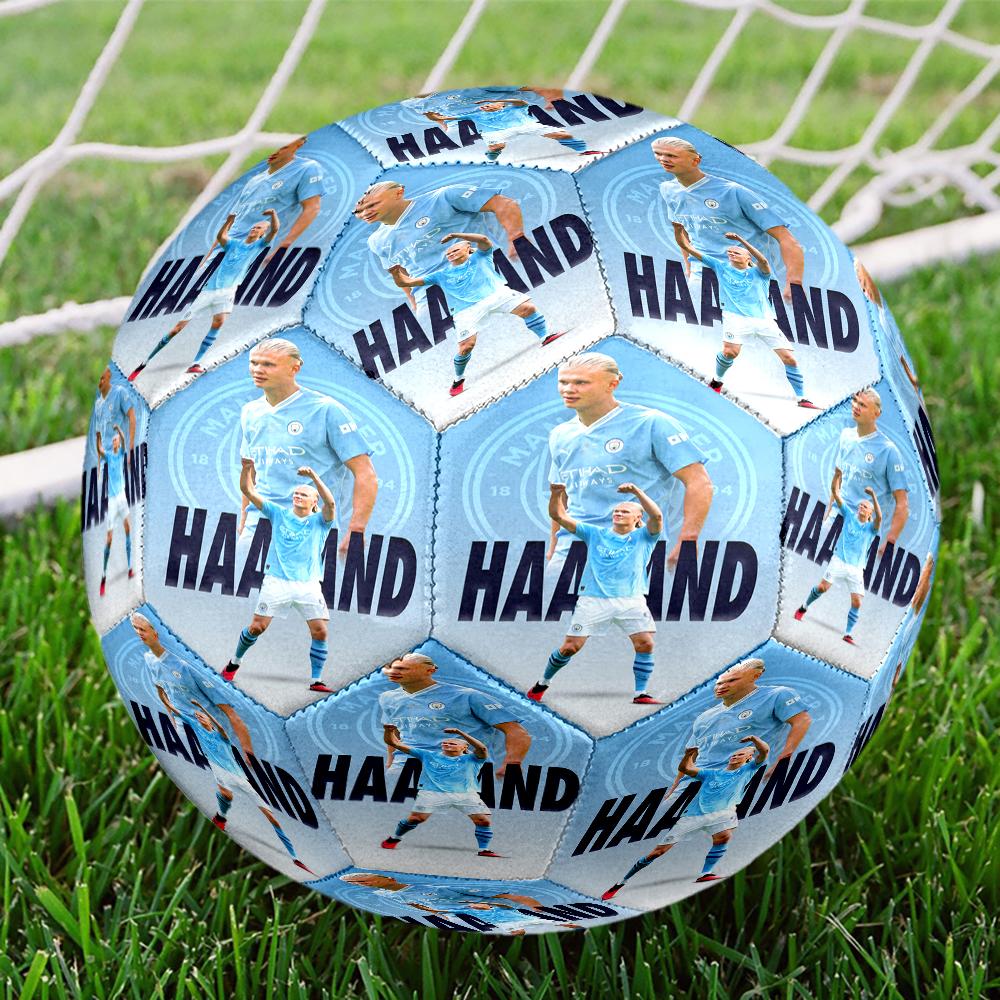 1pc Man City Haaland Celebration Size 5 Soccer Ball PVC Football Sports Matches Training Outdoor Games Beach Elastic Balls 07e119