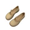 Leather Mary Jane single shoes women's 2025 new spring and summer French evening gentle with skirt flat loafer small leather shoes