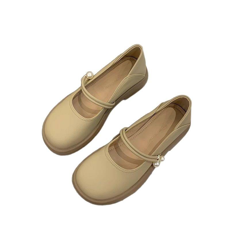 Leather Mary Jane Single Shoes Women's 2025 New Spring and Summer French Evening Gentle with Skirt Flat Loafer Small Leather Shoes
