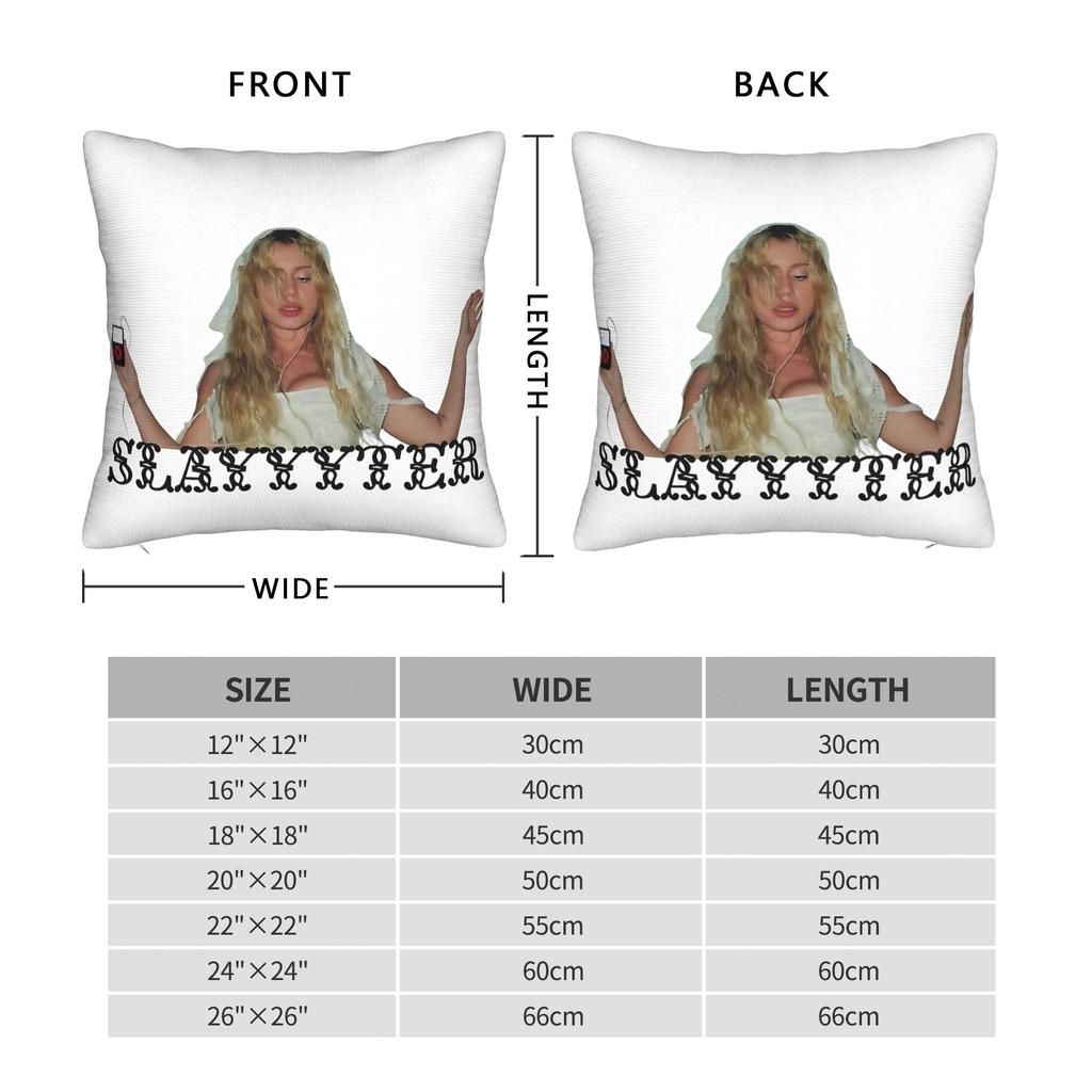 New Singer Slayyyter Merch Pillow Case Novelty Pillow Cover Square Pillowcases For Sofa Bedroom Home Decor