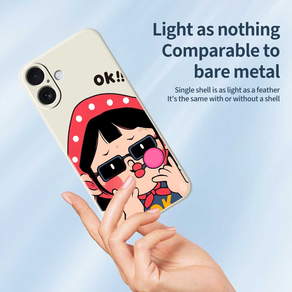 For iPhone 17 Case Cute Kid Pattern Printing Straight Edge TPU Phone Back Cover