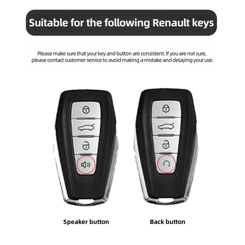 Interior Stickers Zinc Alloy Car Key Case Key Cover Suitable for Renault Koleos Kadjar CAPTUR Kwid K-ZE Clio Car Accessories Key